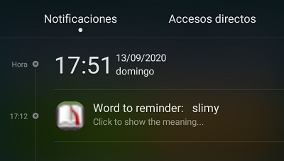 Notification to remember a word